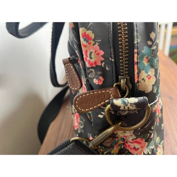 Cath Kidston Kingswood Rose Busy Bag Charcoal Coated Canvas Crossbody Purse - Picture 7 of 11